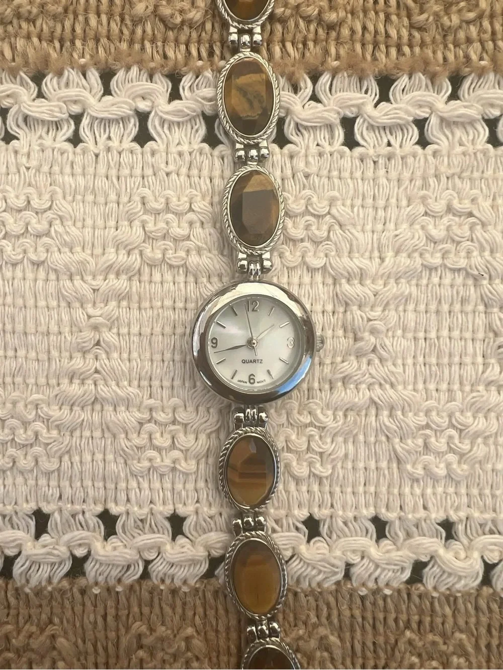 Vintage Avon 90’s/Y2k Tiger’s Eye Stone Link Watch